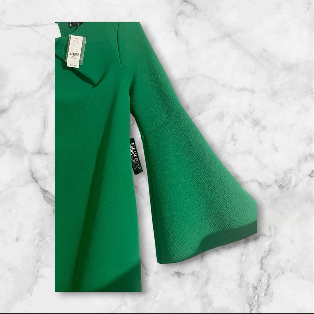 New York & Company Vibrant Green‎ Long Bell Sleeve Dress - Picture 4 of 7